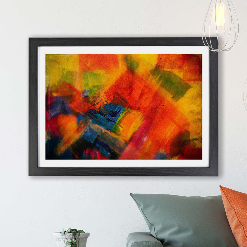 Abstract Art Paitning by S.Johnson - Framed Print, 33cm H x 45cm W x 2cm D, Black