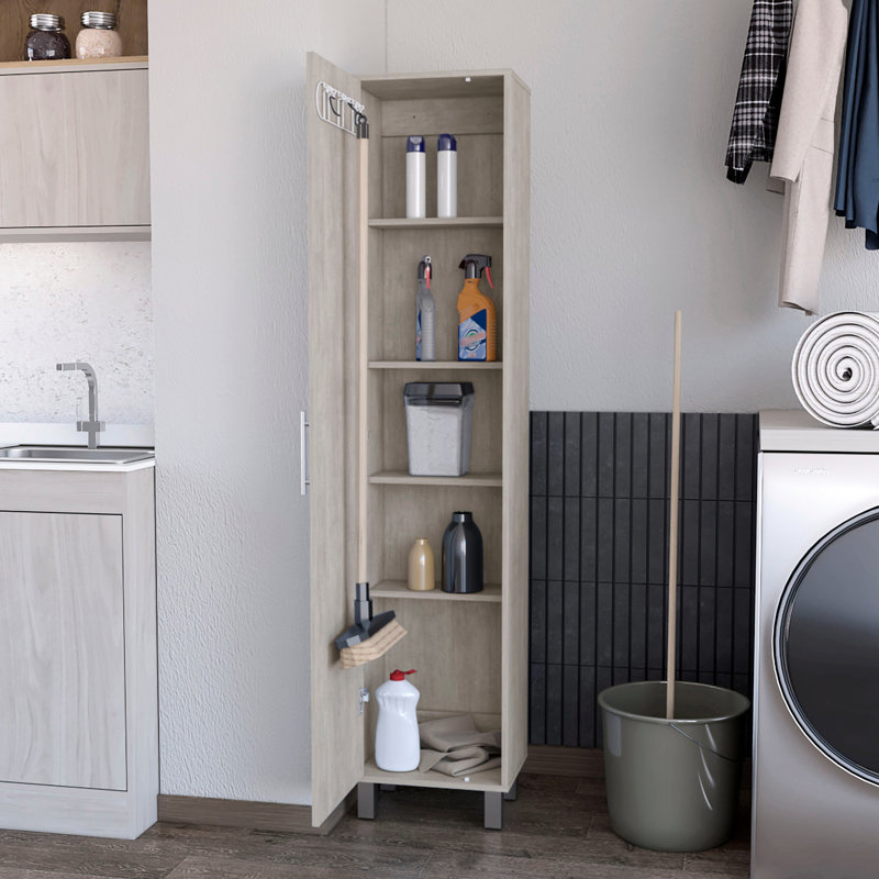 Armoire de rangement en béton gris avec 5 tablettes - Rangement à 5 tablettes idéal pour toute pièce, Gris