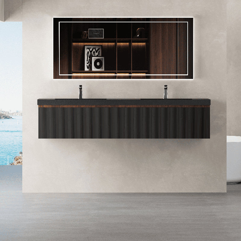 Ensemble de meuble-lavabo mural 71 po, 72"