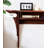 Minimalist Walnut Wall-Mounted Console Table with Open Shelf-393971533-393971530