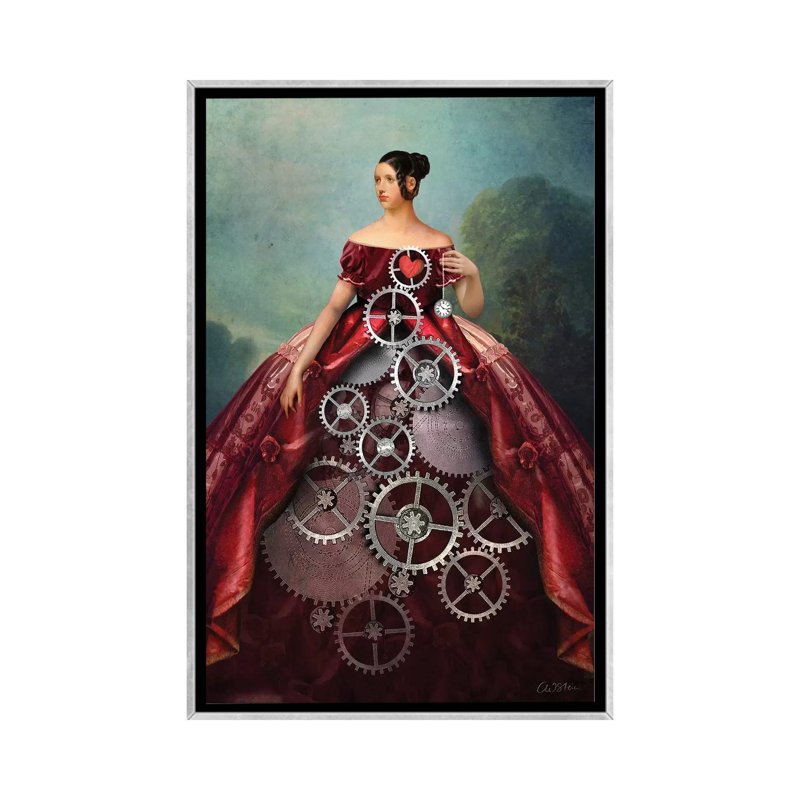 " Wheel Of Fortune " by Catrin Welz-Stein, Silver Framed, 26" H x 18" W x 1.5" D, No Mat