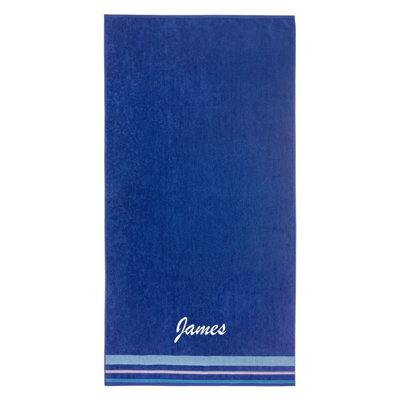 Personalized Beach Towels Embroidered | 100% Cotton, Velour, Soft and Oversized 35" x 70"