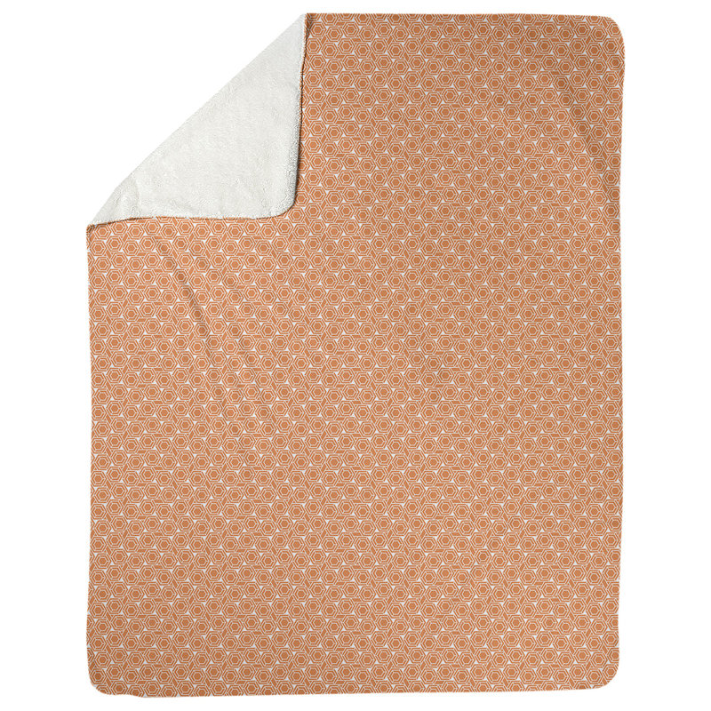 Couverture à treillis hexagonal Katelyn Elizabeth, l 52,5 po x L 62,5 po, Orange / blanc