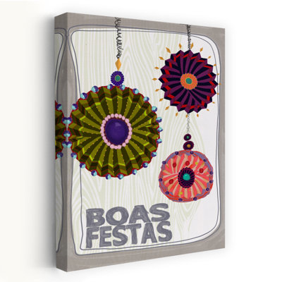 Festive Boas Festas Colorful Vibrant Abstract Wall Art Print