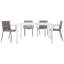 Été - Fauteuil empilable en PP 4 pièces gris chaud pour l'intérieur et l'extérieur