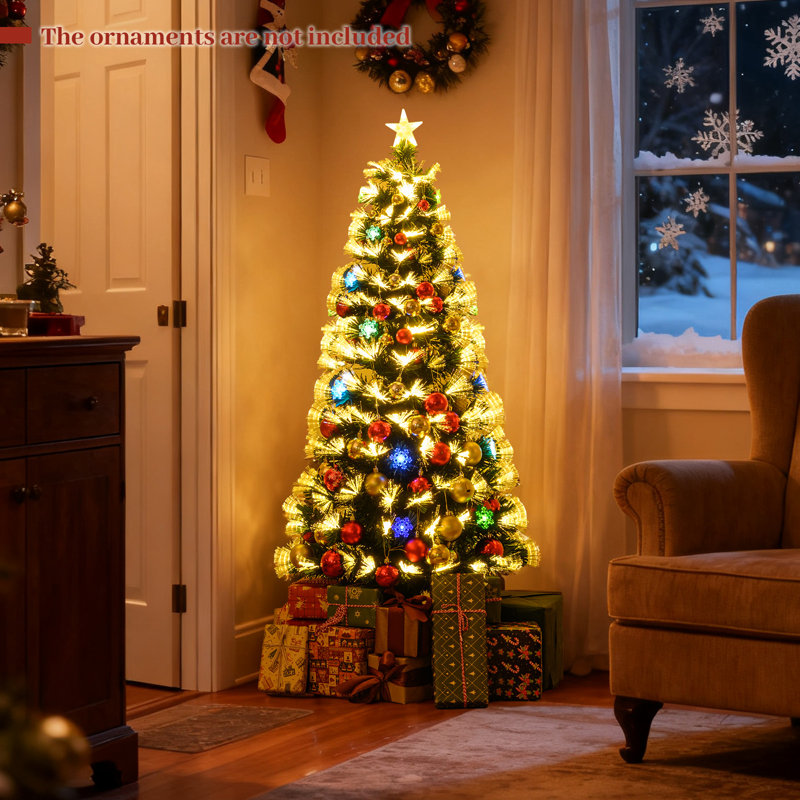 Lighted Artificial Christmas Tree, 4.9' H