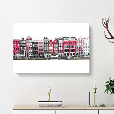 Wintertime In Amsterdam Netherlands - Wrapped Canvas