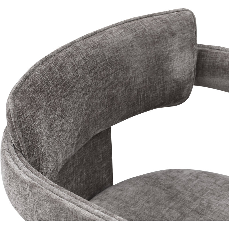 Chaise en chenille Exilda, Tissu gris chenille