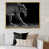 Toile avec cadre flottant or
