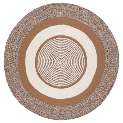 Braided 758 Area Rug In Brown  Beige
