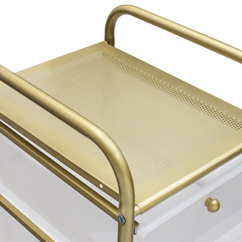 Neysa 12.6'' W Utility Cart with Wheels, 37" H x 15.25" W x 12.6" D