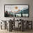 Western Wood Effect Landscape " Tranquil Wood Effect Mountain Sunset Modern Art Vintage Landscape Extra Large Pictures "-98041961-111176806