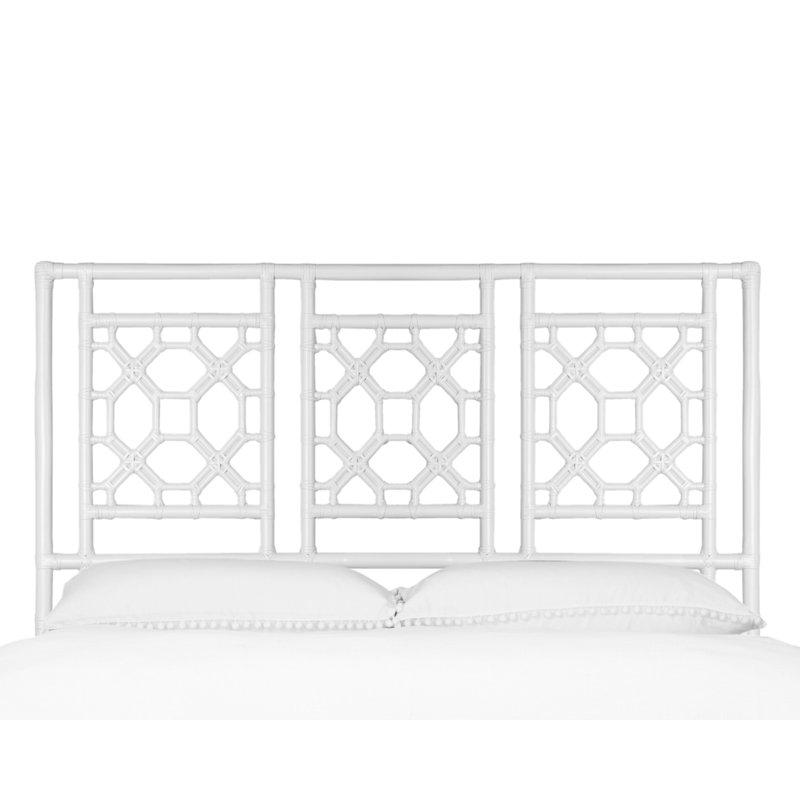 Rattan Open-Frame Headboard, White, Queen