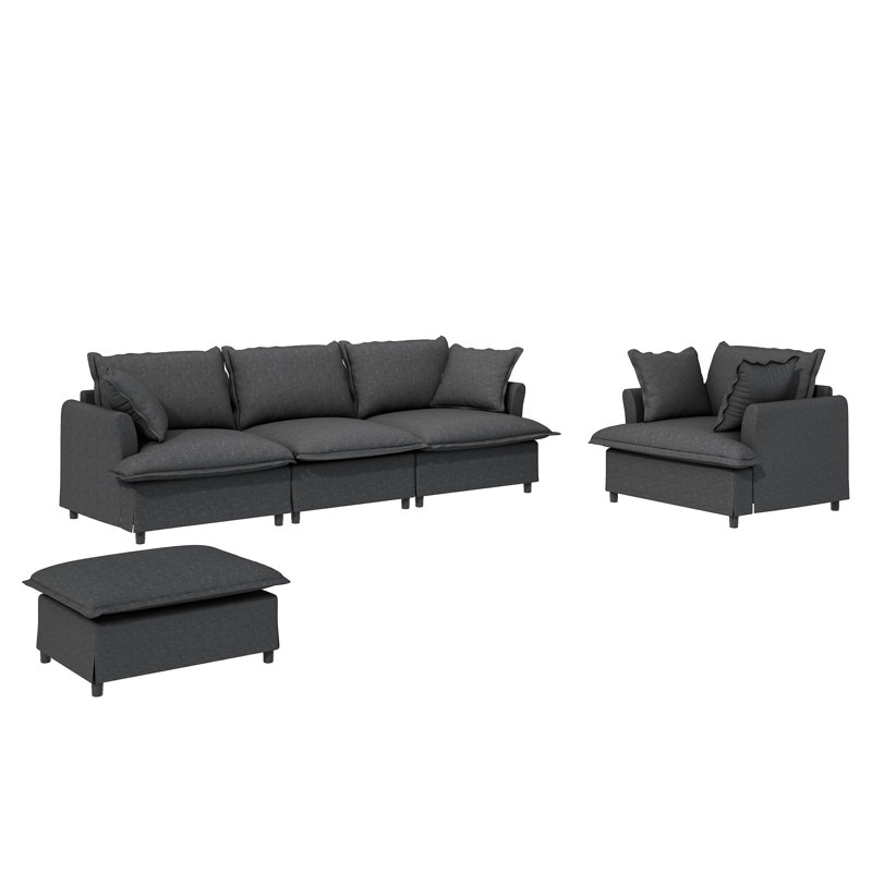 Fauteuil Modern, Grey Chenille