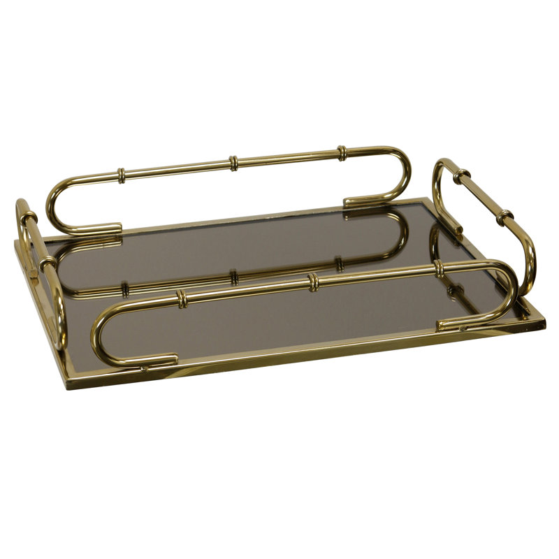 Belmont Gallery Tray - Gold - 17"W x 11.75"D x 3"H, 17"W x 11.75"D x 3"H