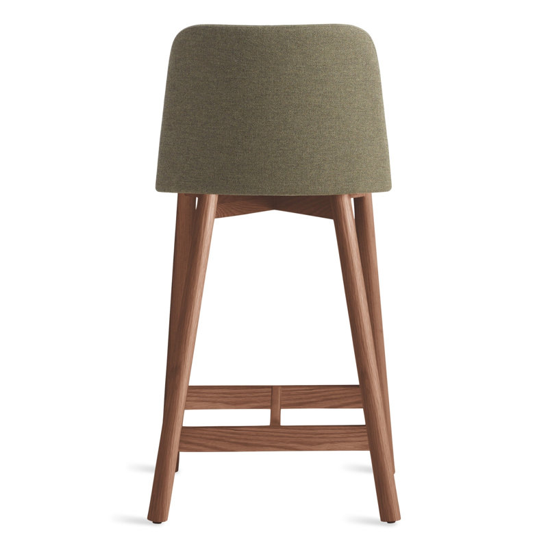 Chip Stool, White Oak, Bar Stool (31" Seat Height), Toohey Olive Plainweave