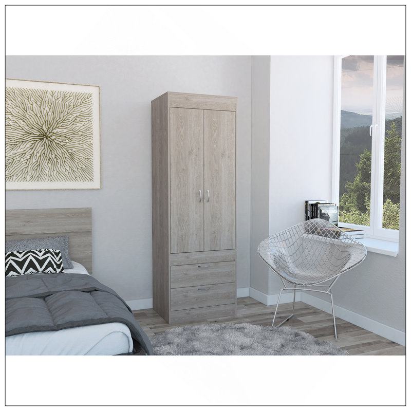 Armoire 2 portes Lisboa - gris clair