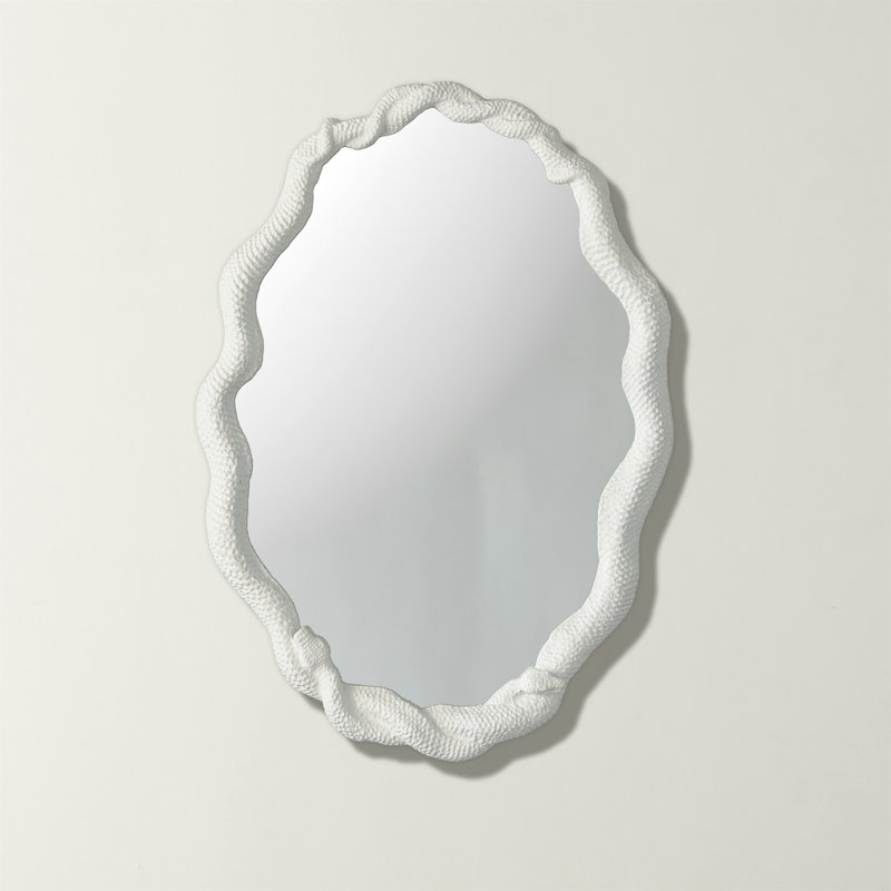 Arete Oval Aluminium Wall Mirror, White