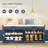 47.24" Shoe Storage Bench With Padded Seat Cushion, Entryway Shoe Bench With 2 Adjustable Shelves, Blue-1629329777