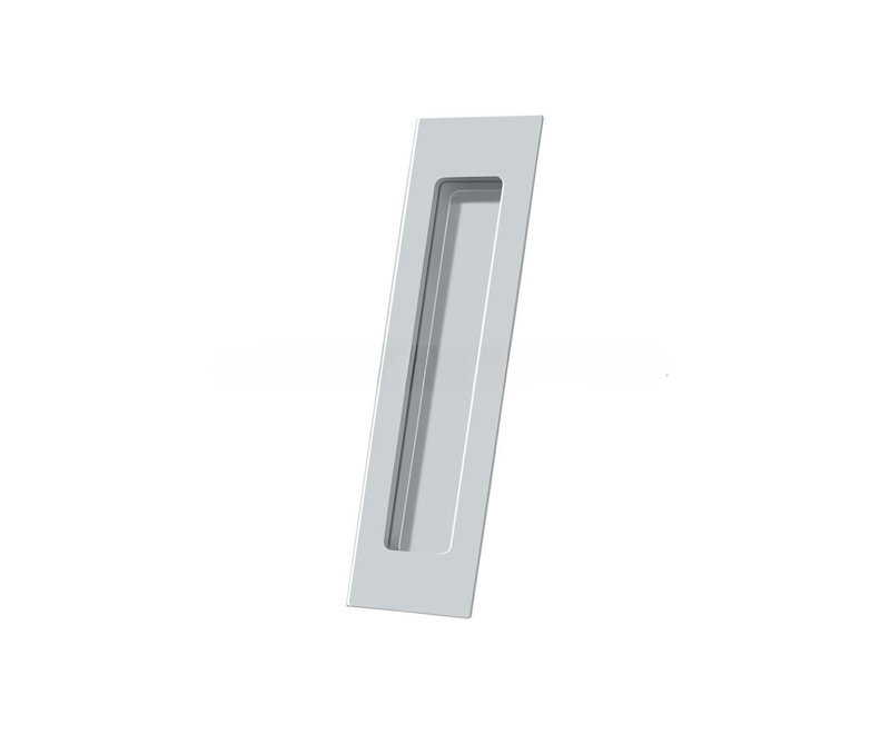 Deltana FP7178U19 Flush Pull, Rectangular, HD, 7" x 1-7/8" x 3/8", Solid Brass in Paint Black, Polished Chrome