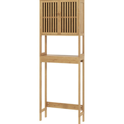 Over Toilet Storage Cabinet Organizer - Modern Bathroom Solution With Adjustable Shelf And Open Area Stylish Shelving Unit