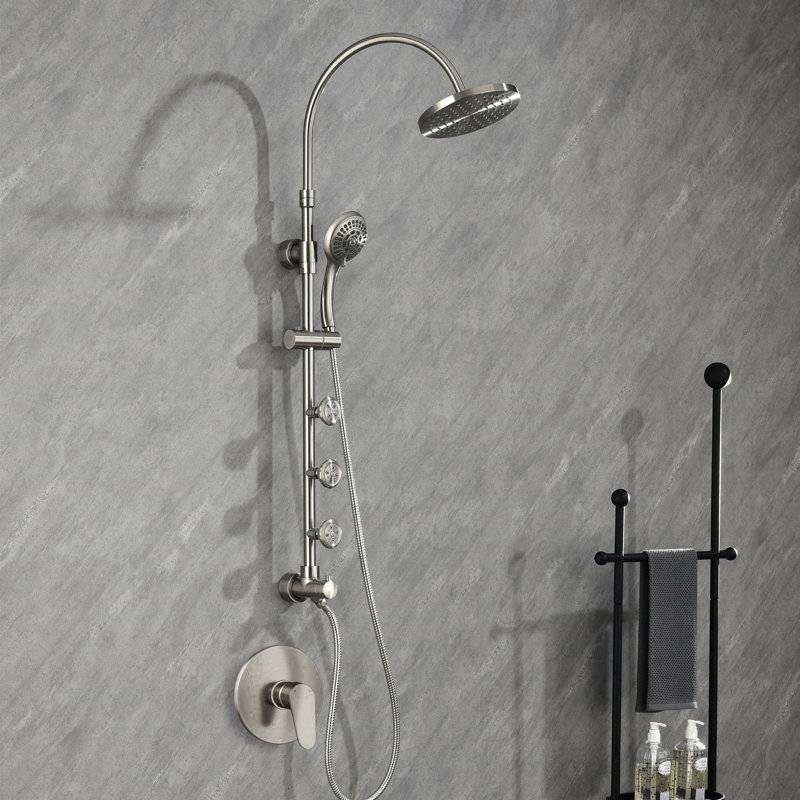 Riviera Rain Complete Shower System, Brushed Nickel