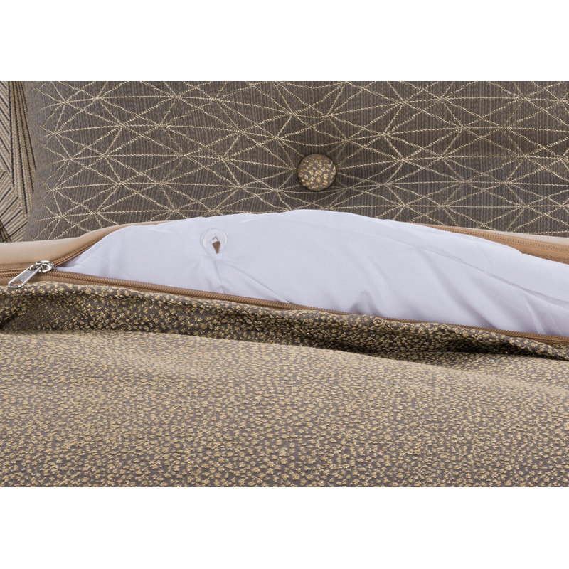 Effervescent Shimmering Luxury Duvet Cover & Insert Set, Twin Duvet Cover + 1 Throw Pillow, Spa