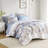 Blue Floral Comforter With Sheets, Material, Watercolor Print, Up To 16" Mattress Fit Soft Brushed Microfiber Bedding , , 14"  twin
