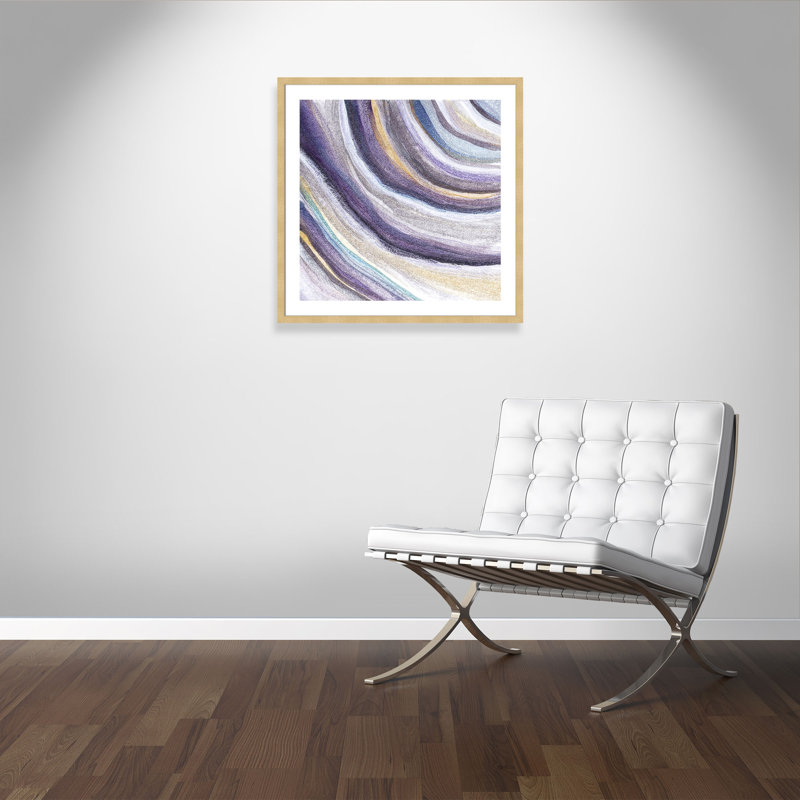 «Nowack Modern Agate Purple Tones», impression encadrée, H 32,5 po x l 32,5 po x P 2 po, Champagne