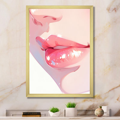 «Pink Pastel Pout Lips» sur toile