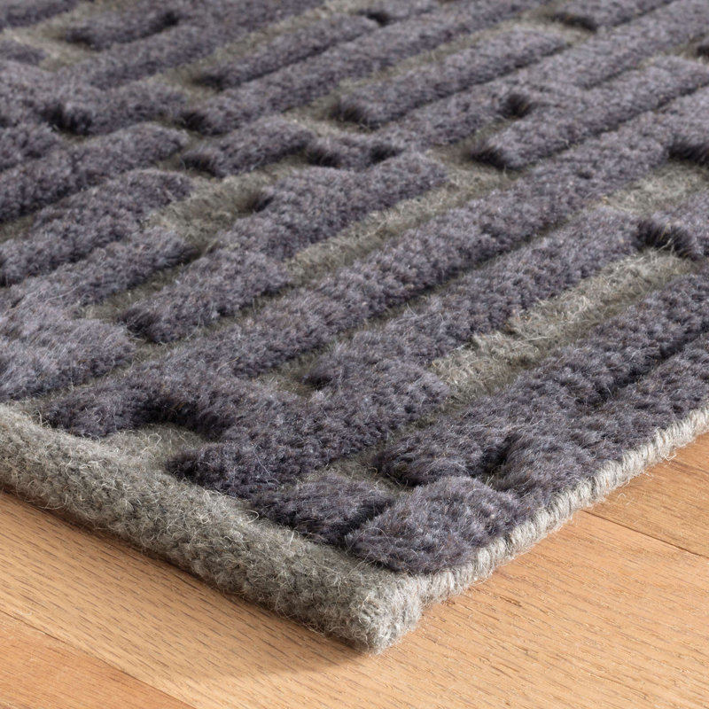 Gray Hand-Knotted Wool Rectangular 10' x 14' Rug