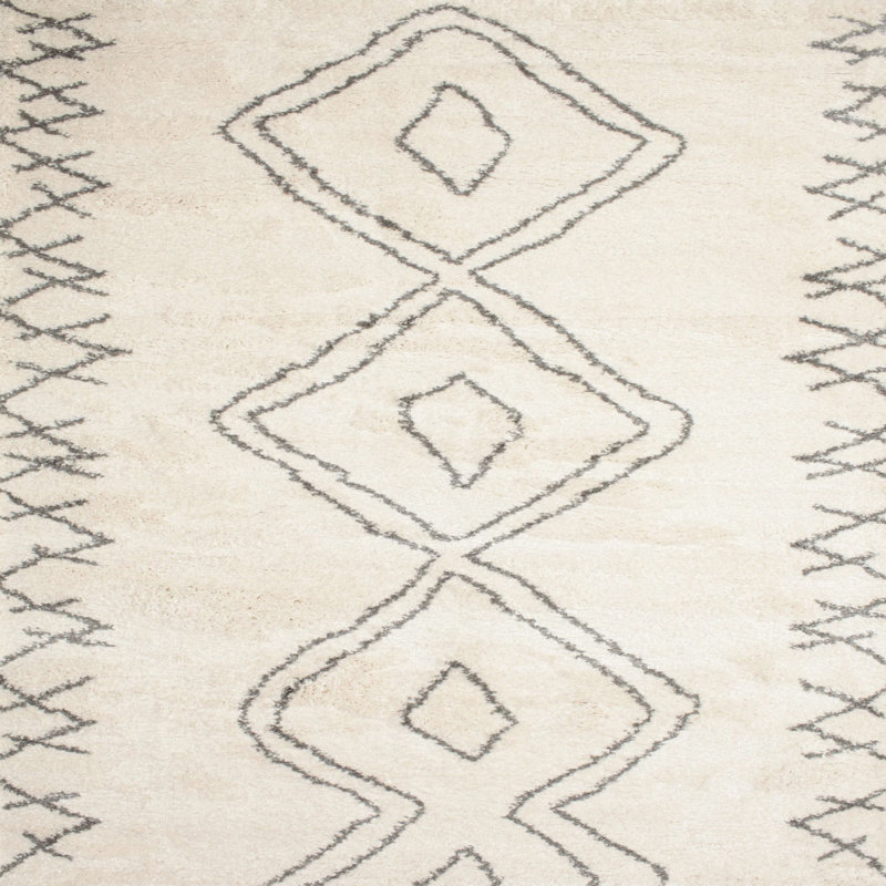 Tapis contemporain gris / crème Bushey, Carré 4 pi