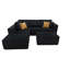Canapé modulaire entièrement rembourré en velours côtelé avec 2 repose-pieds mobiles - aucun assemblage requis-499834480
