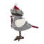 Tissu oiseau avec chapeau rouge et pompon