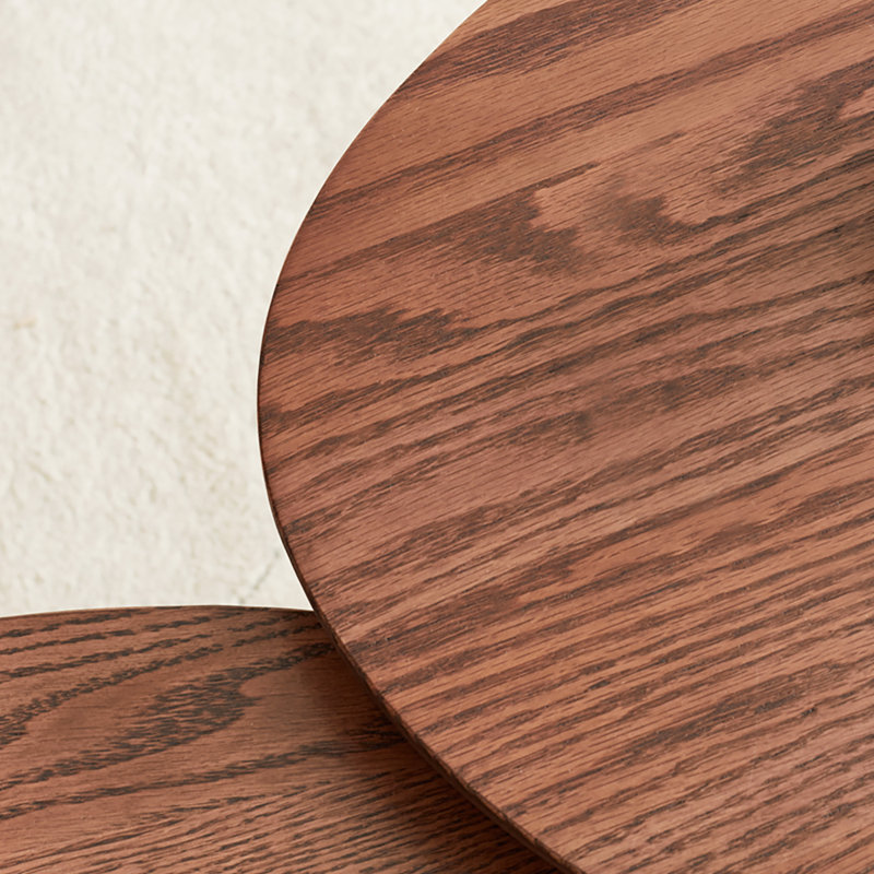 50/65cm 100% Solid Oak Oval Side Table , 50cm, Brown Oak