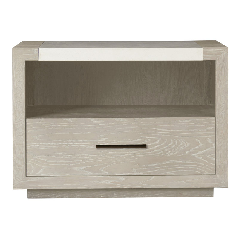 1 - Drawer Nightstand, Gray/White