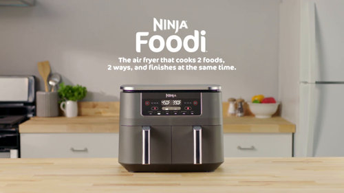 Ninja Foodi Air Fryer Two Basket 6-in-1 8-Qt Black New Open Box