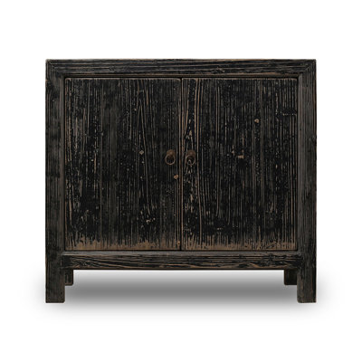 Two Doors Cabient Distressed Black 39x18x35H