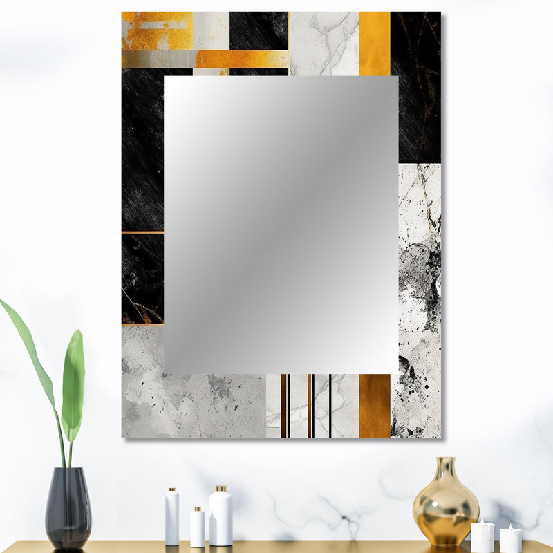 Agate en granite Lebow Marble avec touches dorées VII, 40 po x 30 po