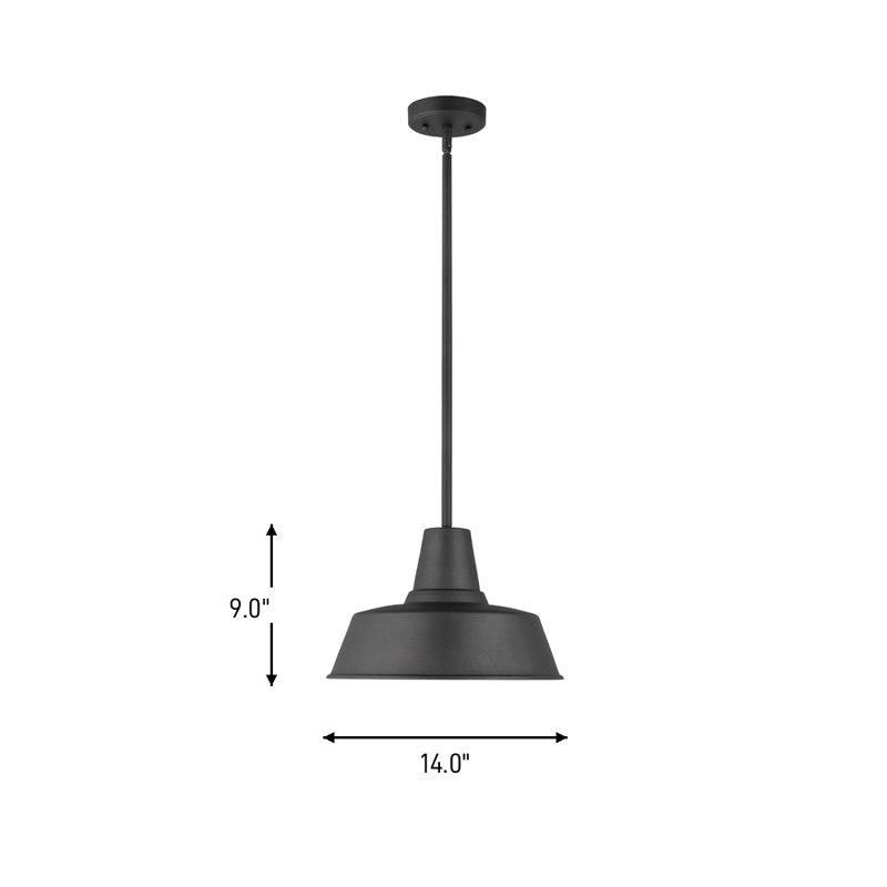 Barn 1 - Light LED Outdoor Pendant, Black, No