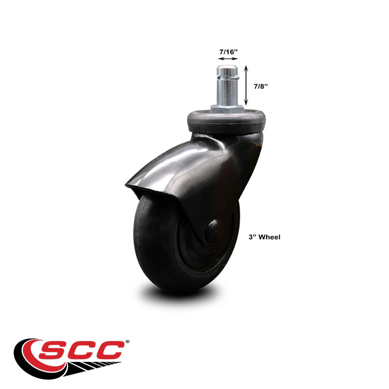 Grip Ring Stem Caster, Black