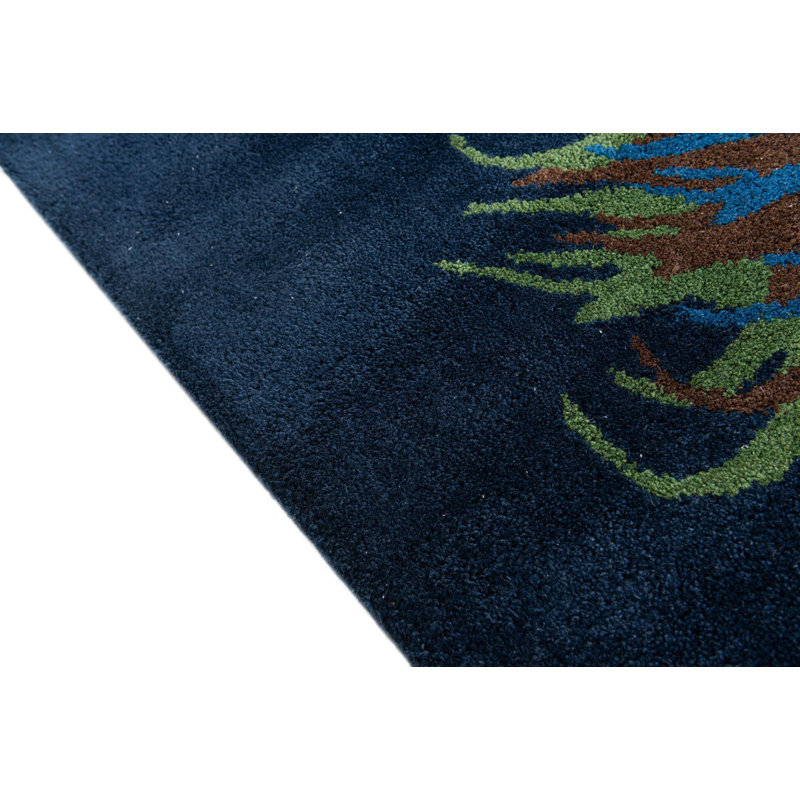 Tapis carré bleu marine Mullan