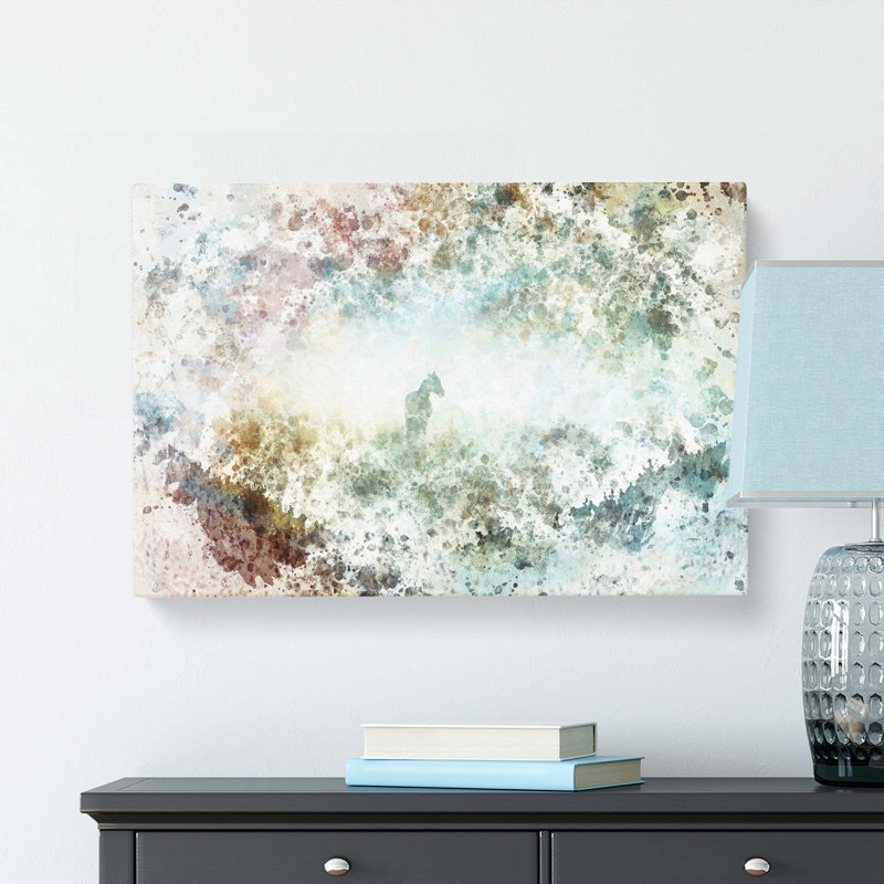 Horse In The Mist In Abstract - Wrapped Canvas, 50cm H x 76cm W x 3cm D