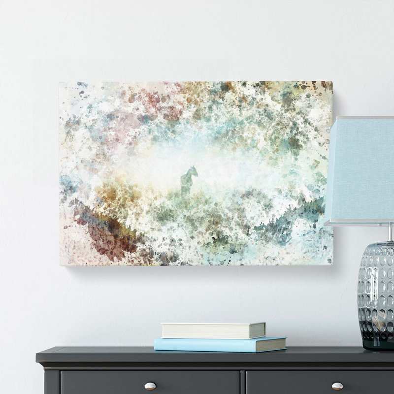 Horse In The Mist In Abstract - Wrapped Canvas, 35cm H x 50cm W x 3cm D
