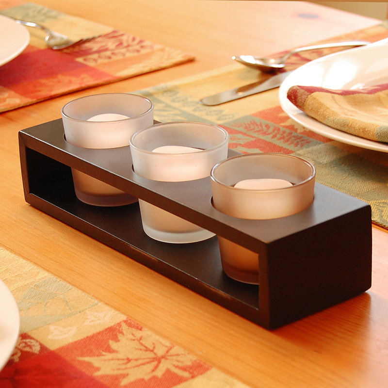 2 in. H Glass Tabletop Votive Holder with Candle Included