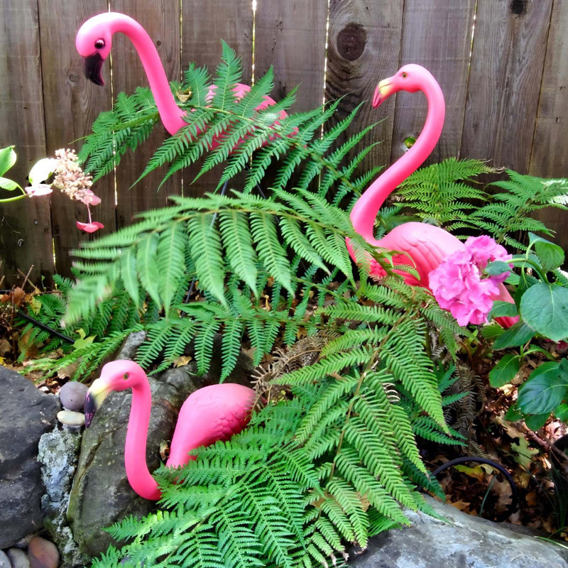 Ensemble de 2 statues de jardin Flamingo, décorations d'extérieur
