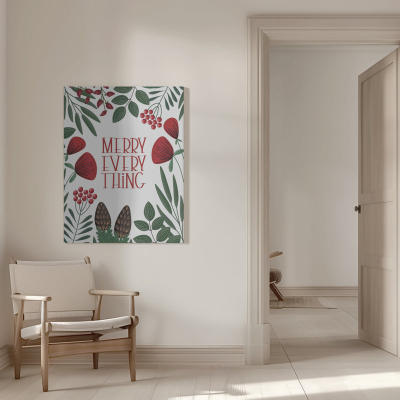"Merry tout", art mural sur toile tendue, H 24 po x l 16 po
