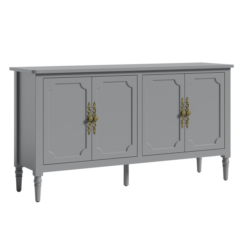 149.6cm Wide Solid Wood Sideboard, Grey