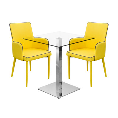 Derose 2 -Person Glass Dining Set