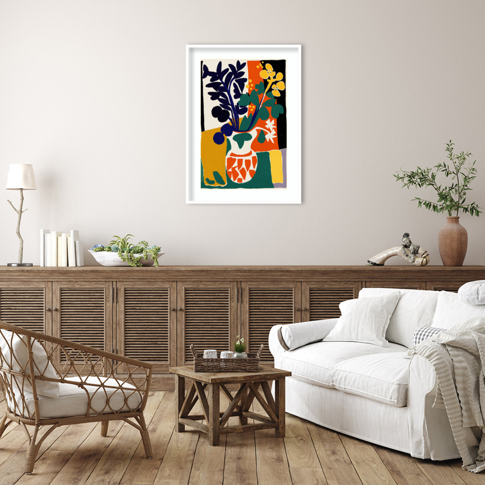 France Floral Impressions by Treechild Wood Framed Wall Art Print, White, 41" H x 30" W